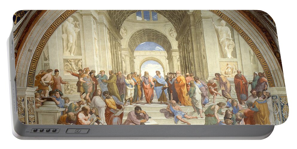 Science Portable Battery Charger featuring the photograph The School Of Athens, Raphael by Science Source
