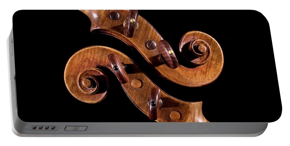 Strad Portable Battery Charger featuring the photograph The Scroll And It's Clone by Endre Balogh
