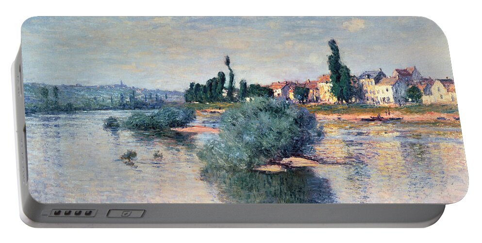 River Portable Battery Charger featuring the painting The Seine at Lavacourt by Claude Monet