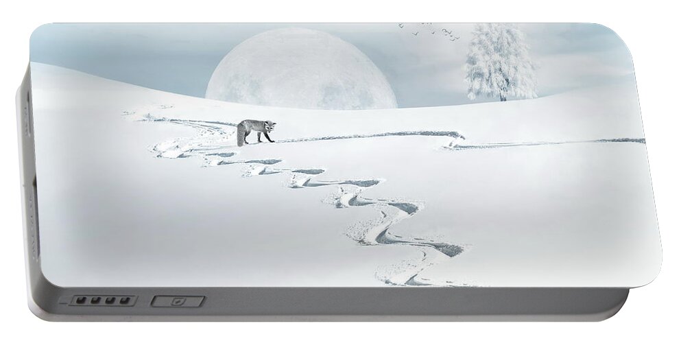 Fox Portable Battery Charger featuring the photograph The Silver Fox by Andrea Kollo