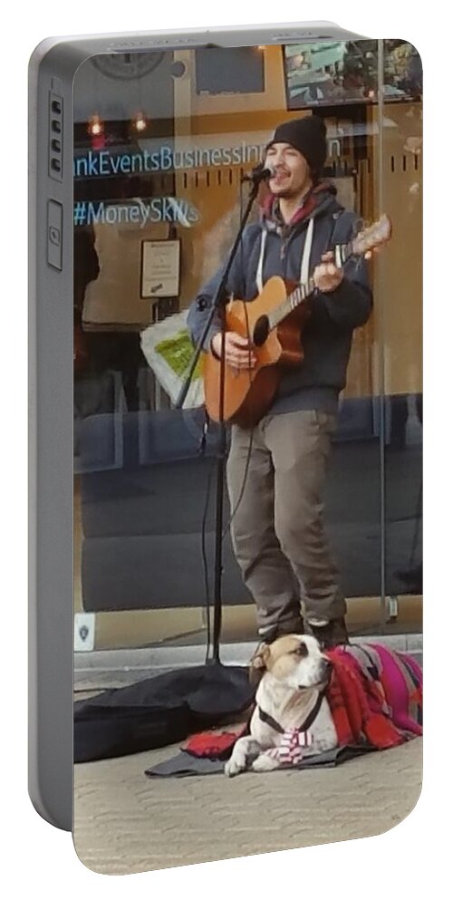 Singer Portable Battery Charger featuring the photograph The Singer and His Dog by Vic Ritchey