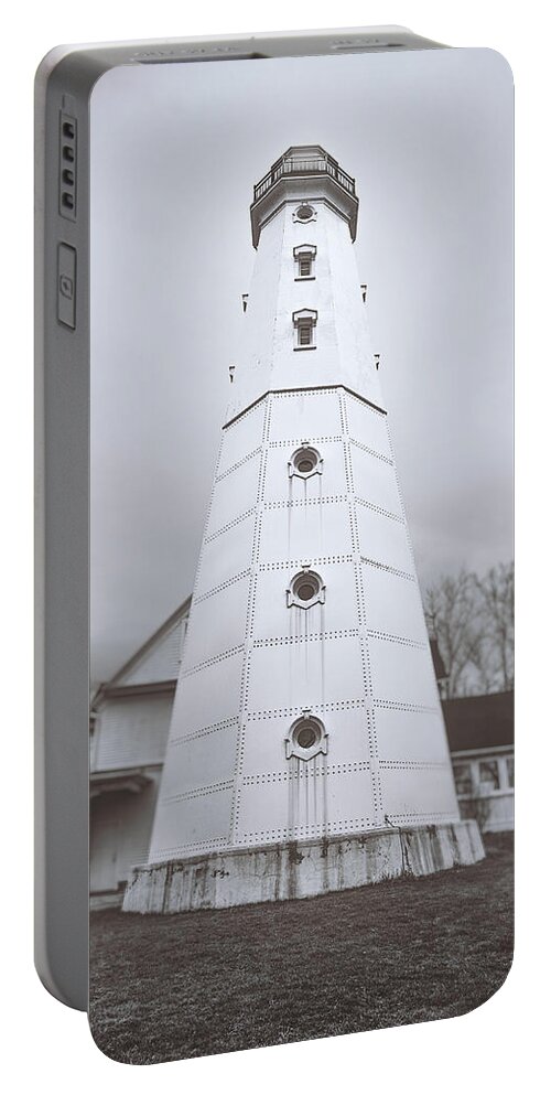 North Point Lighthouse Portable Battery Charger featuring the photograph The Steel Tower by Scott Norris