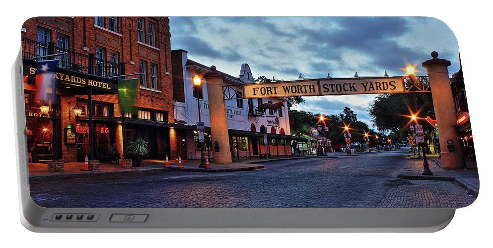 Ft. Worth Portable Battery Charger featuring the photograph The Stock Yards by Daniel Koglin
