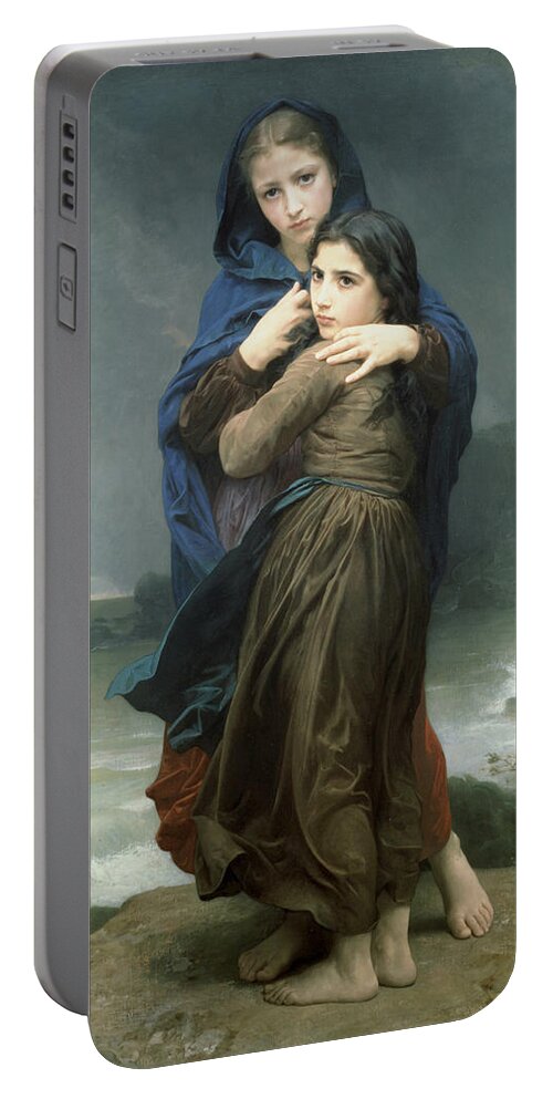 William-adolphe Bouguereau Portable Battery Charger featuring the painting The Storm by William-Adolphe Bouguereau