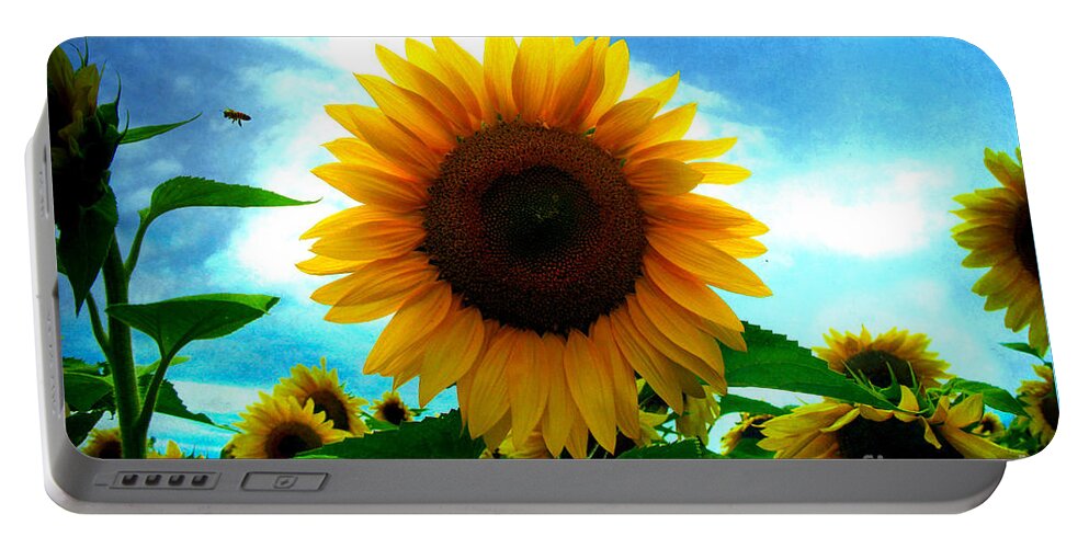 Sunflower Portable Battery Charger featuring the photograph The sun will come out tomorrow by Heather King