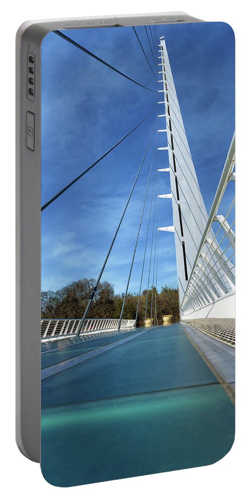 Sundial Portable Battery Charger featuring the photograph The Sundial Bridge by James Eddy