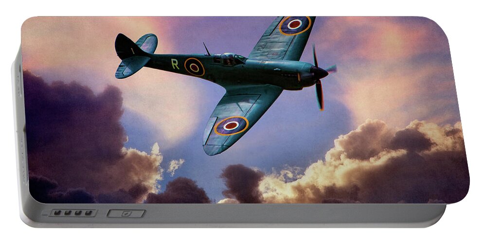 Aviation Portable Battery Charger featuring the photograph The Supermarine Spitfire by Chris Lord