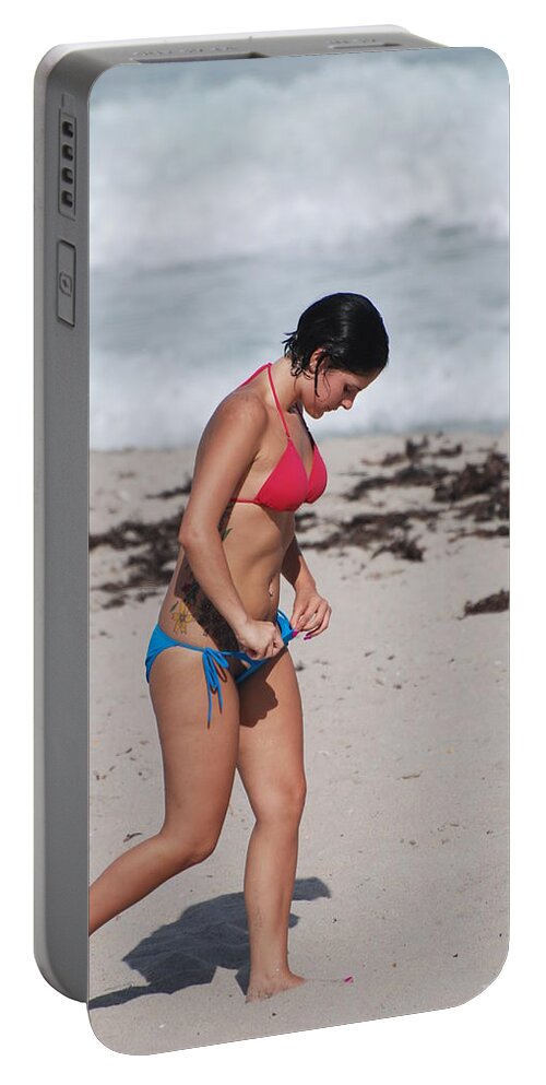 Sexy Portable Battery Charger featuring the photograph The Tattooed Ladys Peek A Boo by Rob Hans