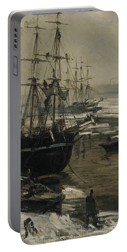 19th Century American Painters Portable Battery Charger featuring the painting The Thames in Ice by James Abbott McNeill Whistler