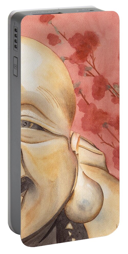Buddha Portable Battery Charger featuring the painting The Travelling Buddha Statue by Ken Powers
