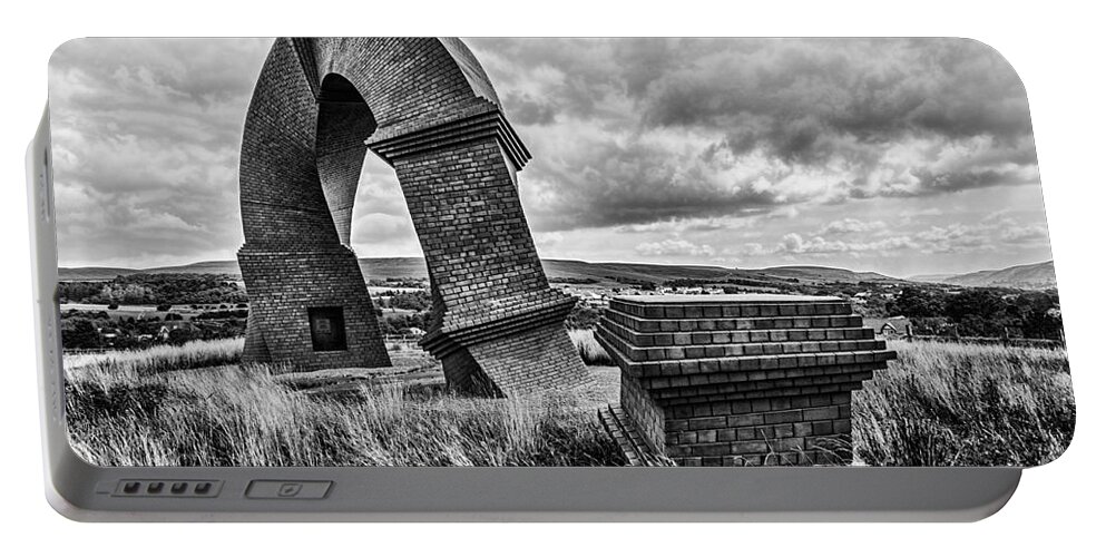 The Twisted Chimney Portable Battery Charger featuring the photograph The Twisted Chimney Mono 1 by Steve Purnell