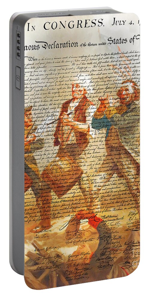 Usa Portable Battery Charger featuring the photograph The United States Declaration of Independence And The Spirit of 76 20150704v1 by Wingsdomain Art and Photography