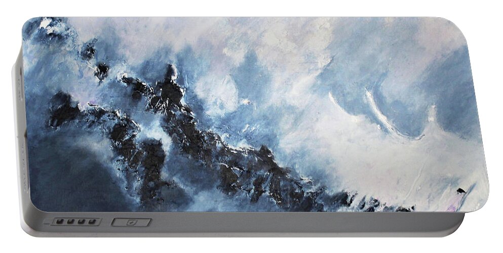 Blue Portable Battery Charger featuring the painting The Universe in part 1 by Gloria Dietz-Kiebron