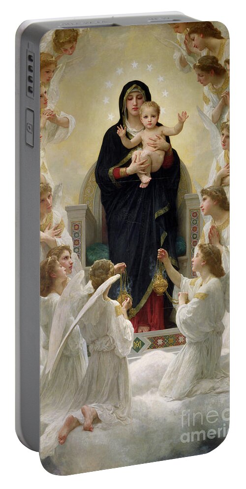 The Portable Battery Charger featuring the painting The Virgin with Angels by William-Adolphe Bouguereau