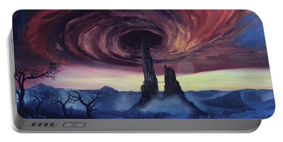 Landscape Portable Battery Charger featuring the painting The Vortex by Jennifer Walsh