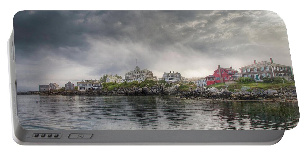 Monhegan Portable Battery Charger featuring the photograph Monhegan Harbor View by Tom Cameron