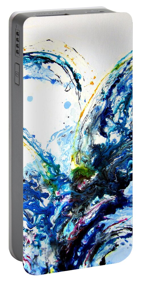 Abstract Portable Battery Charger featuring the painting The wave 2 by Roberto Gagliardi