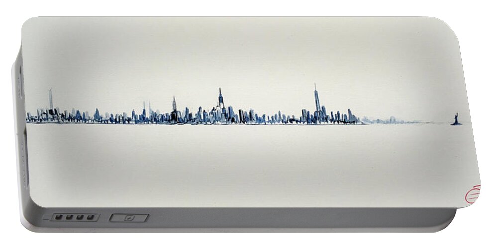 New York City Portable Battery Charger featuring the painting The Westside by Jack Diamond