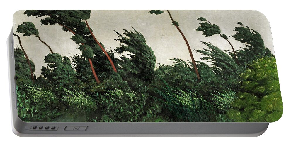 Felix Vallotton Portable Battery Charger featuring the painting The Wind by Felix Vallotton