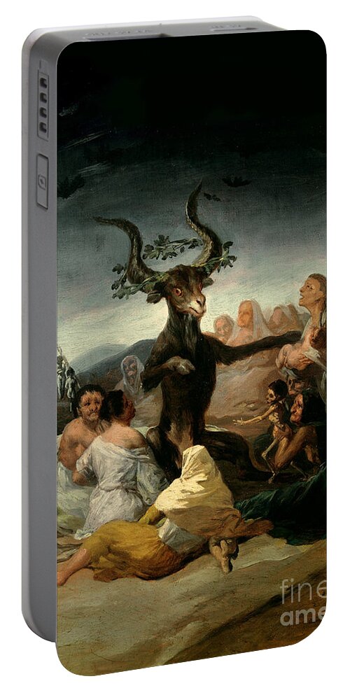The Portable Battery Charger featuring the painting The Witches Sabbath by Goya