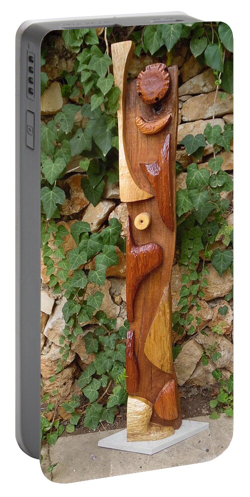 The Woman Totem Portable Battery Charger featuring the painting The Woman Totem by Esther Newman-Cohen