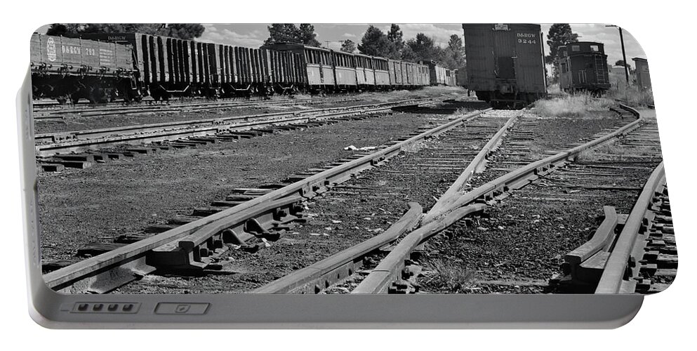 Trains Portable Battery Charger featuring the photograph The Yard by Ron Cline