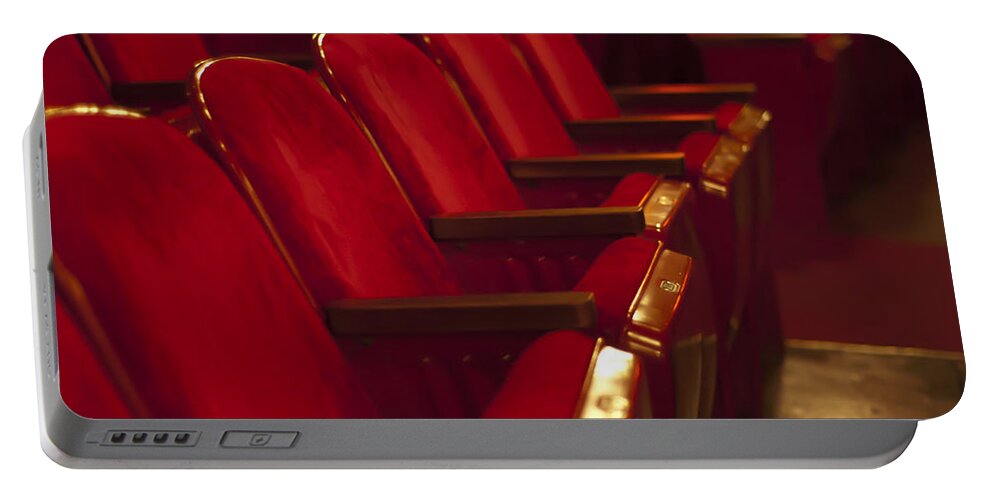 Theater Portable Battery Charger featuring the photograph Theater Seating by Carolyn Marshall