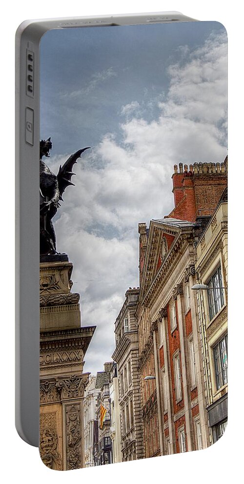 London Scene Portable Battery Charger featuring the photograph There Be Dragons in London by Karen McKenzie McAdoo