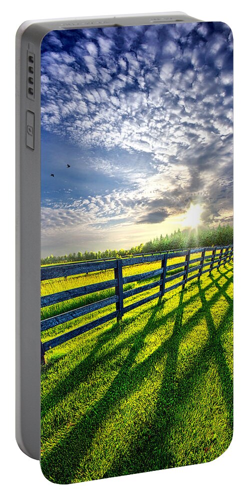 Fence Portable Battery Charger featuring the photograph There is More that Unites than Divides by Phil Koch