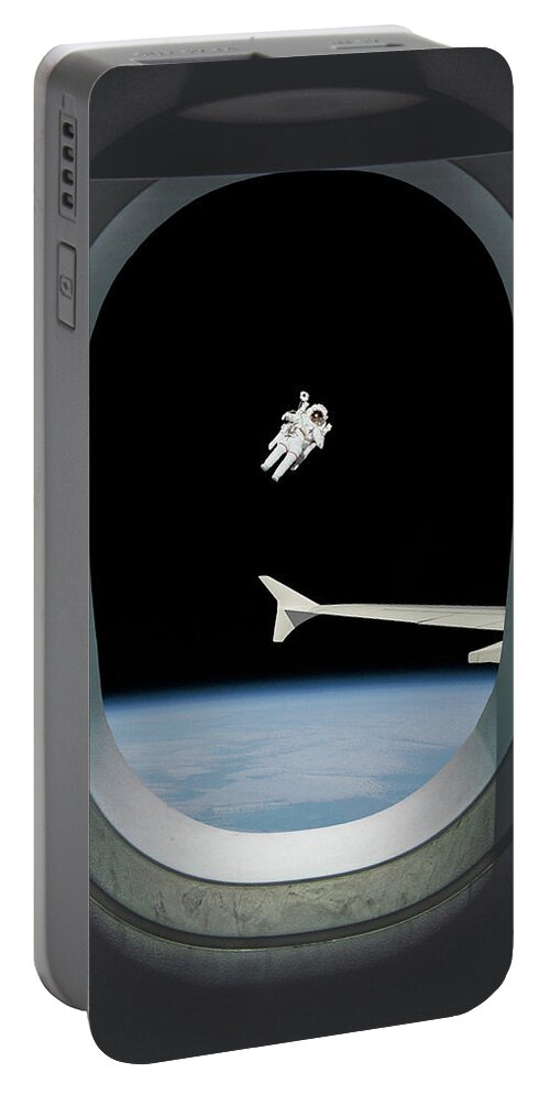 Journey Portable Battery Charger featuring the digital art Thermosphere Airlines by Pelo Blanco Photo