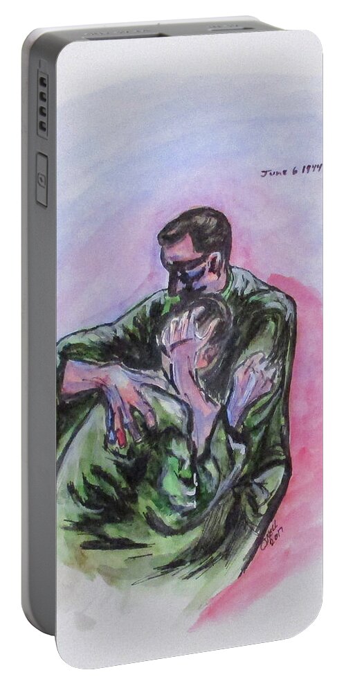 War Portable Battery Charger featuring the painting They Will Never Forget by Clyde J Kell