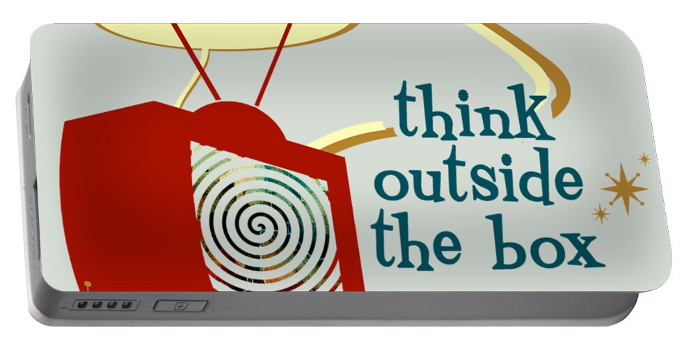 Think Outside The Box Portable Battery Charger featuring the digital art Think Outside the Box by Heather Applegate