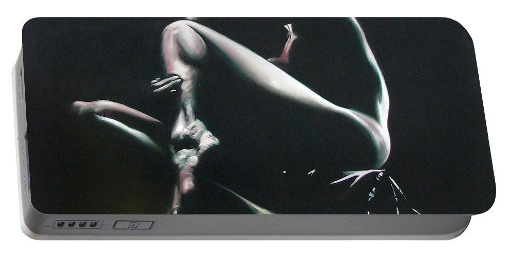 Ignatenko Portable Battery Charger featuring the painting Thinker by Sergey Ignatenko