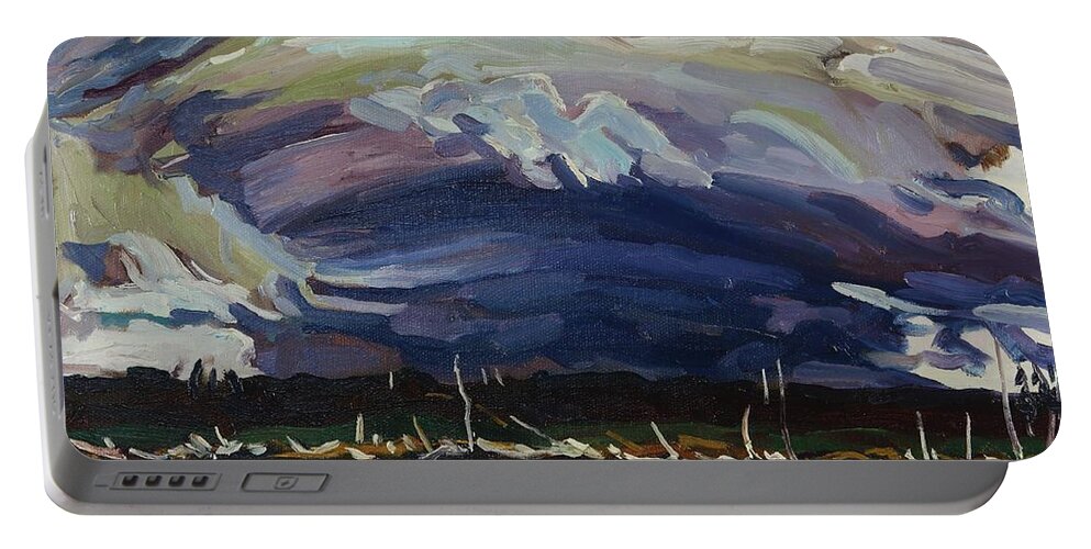 886 Portable Battery Charger featuring the painting Thomson's Thunderhead by Phil Chadwick