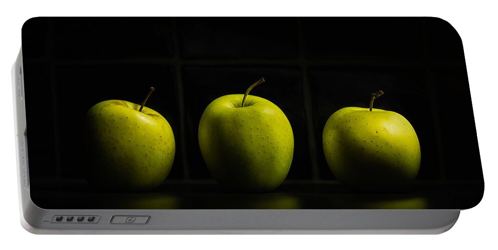 Apple Portable Battery Charger featuring the photograph Three Apples by Nigel R Bell