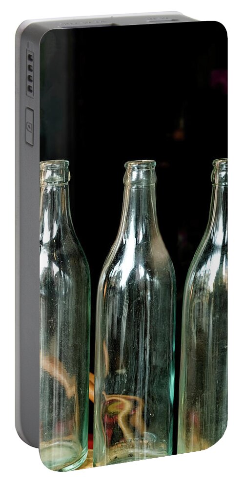 Whetstone Brook Portable Battery Charger featuring the photograph Three Bottles by Tom Singleton