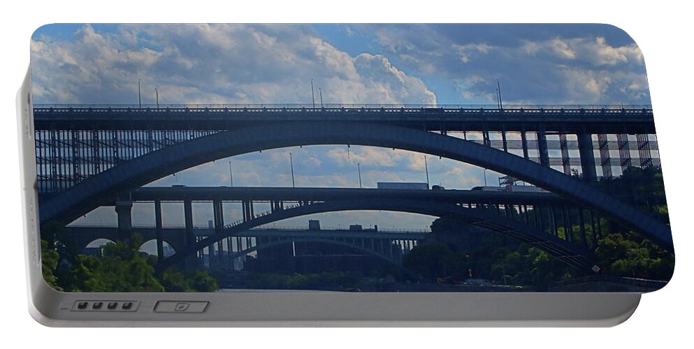 Triborough Bridge Portable Battery Charger featuring the photograph Three Bridges by Newwwman
