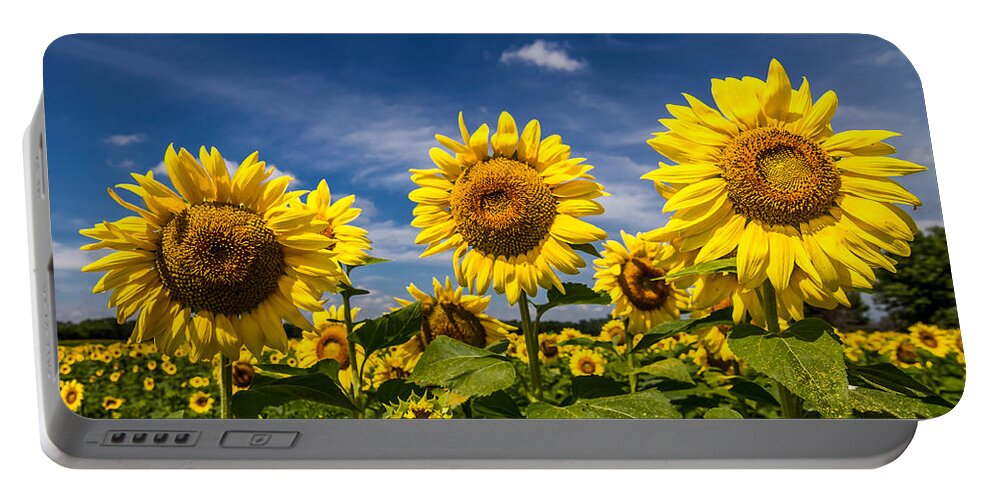 Blue Sky Portable Battery Charger featuring the photograph Three Suns by Ron Pate
