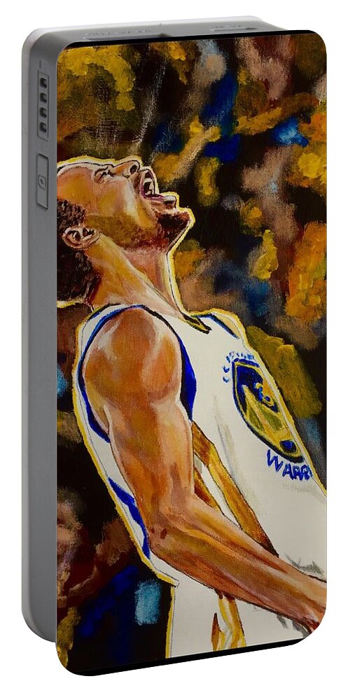 Portrait Portable Battery Charger featuring the painting Thrill of Victory by Joel Tesch