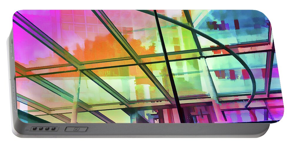 Digital Collage Portable Battery Charger featuring the digital art Through The Roof by Karol Blumenthal