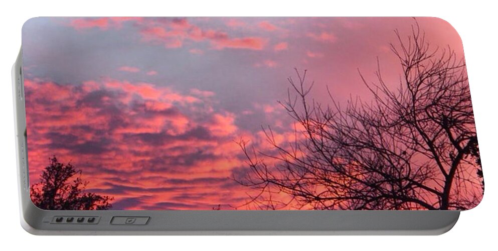 Skyporn Portable Battery Charger featuring the photograph #throwback To Last Night's #amazing by Austin Tuxedo Cat