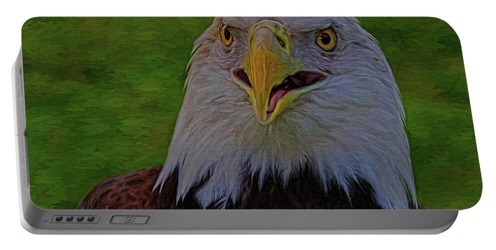 Deborah Benoit Portable Battery Charger featuring the painting Thunder Eagle by Deborah Benoit