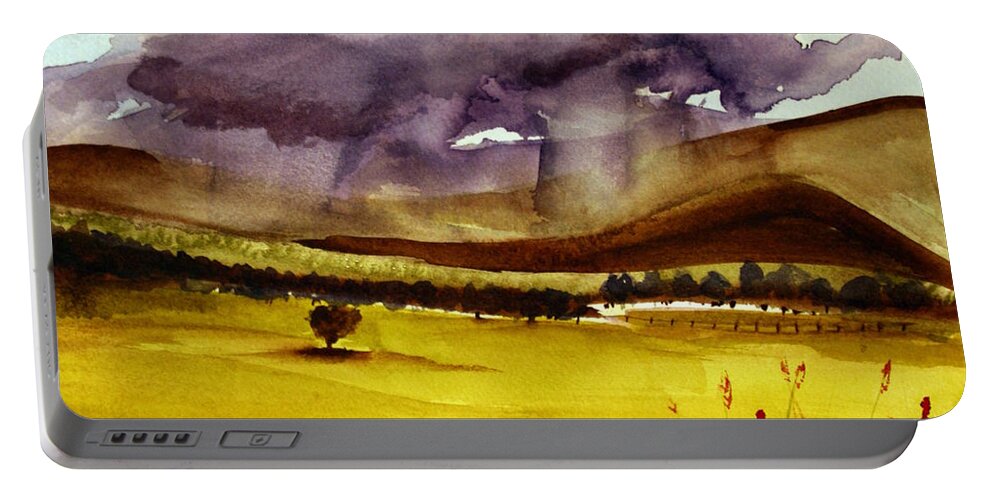 Paint Portable Battery Charger featuring the painting Thundering by Julie Lueders 