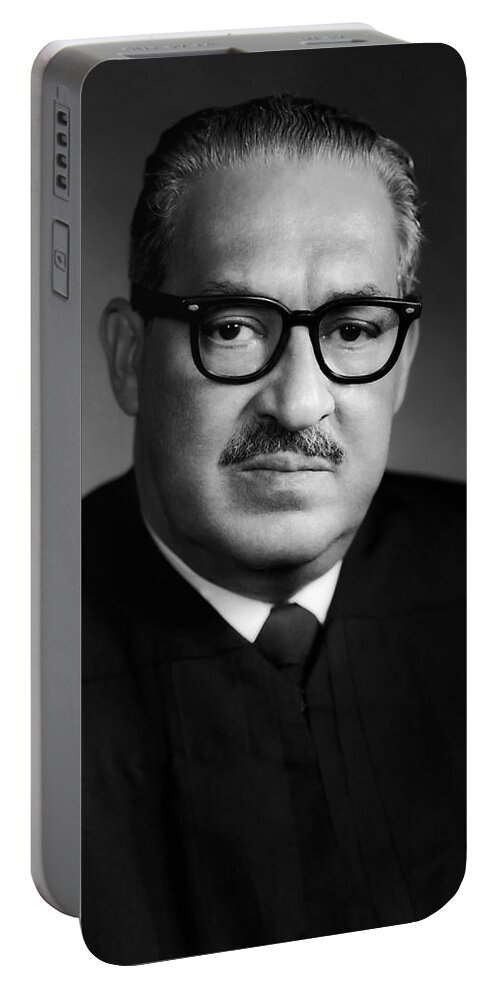 Thurgood Marshall Portable Battery Charger featuring the photograph Thurgood Marshall Portrait - 1970 by War Is Hell Store