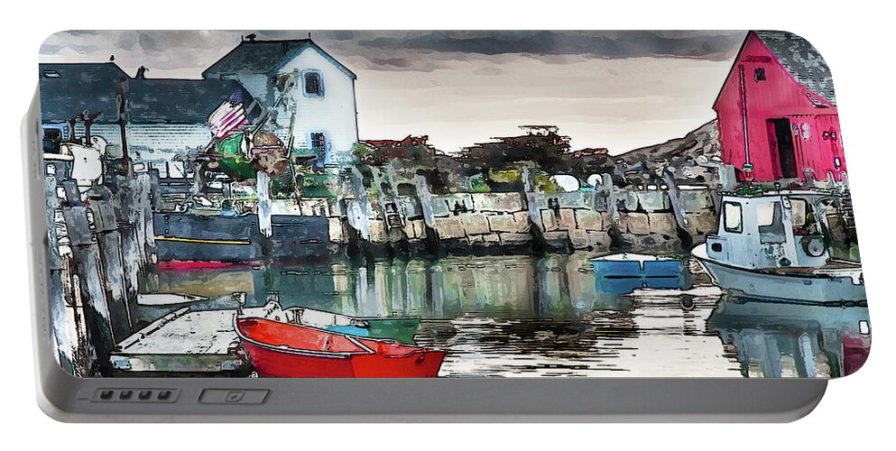 Rockport Ma Portable Battery Charger featuring the photograph Tide's Out by Tom Cameron