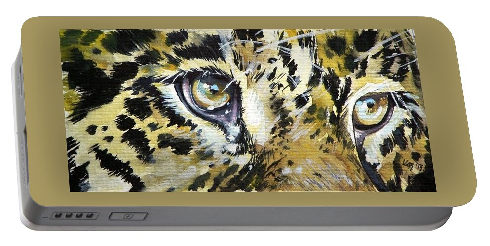 Tiger Portable Battery Charger featuring the painting Tiger eyes by Kovacs Anna Brigitta