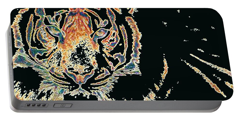 Tiger Portable Battery Charger featuring the digital art Tiger Tiger by Stephanie Grant