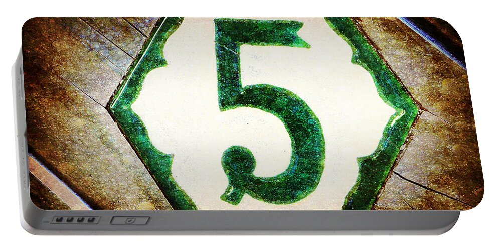 Five Portable Battery Charger featuring the digital art Tile 5 by Valerie Reeves