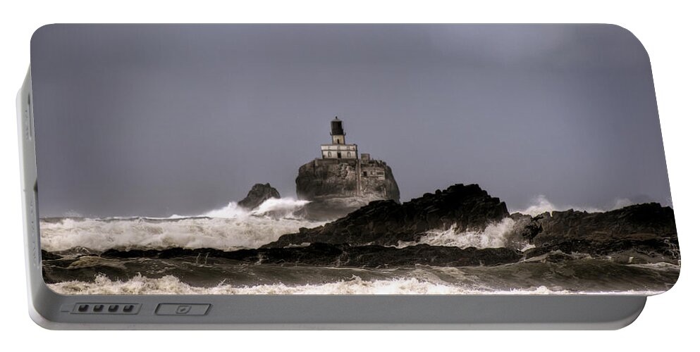 Hdr Portable Battery Charger featuring the photograph Tillamook Lighthouse by Brad Granger