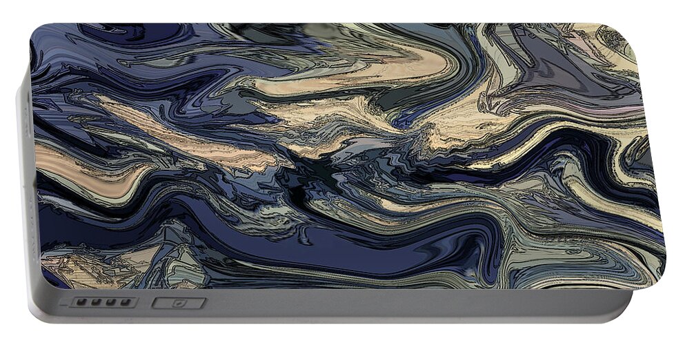 Abstract Portable Battery Charger featuring the digital art Time and Tide by Gina Harrison